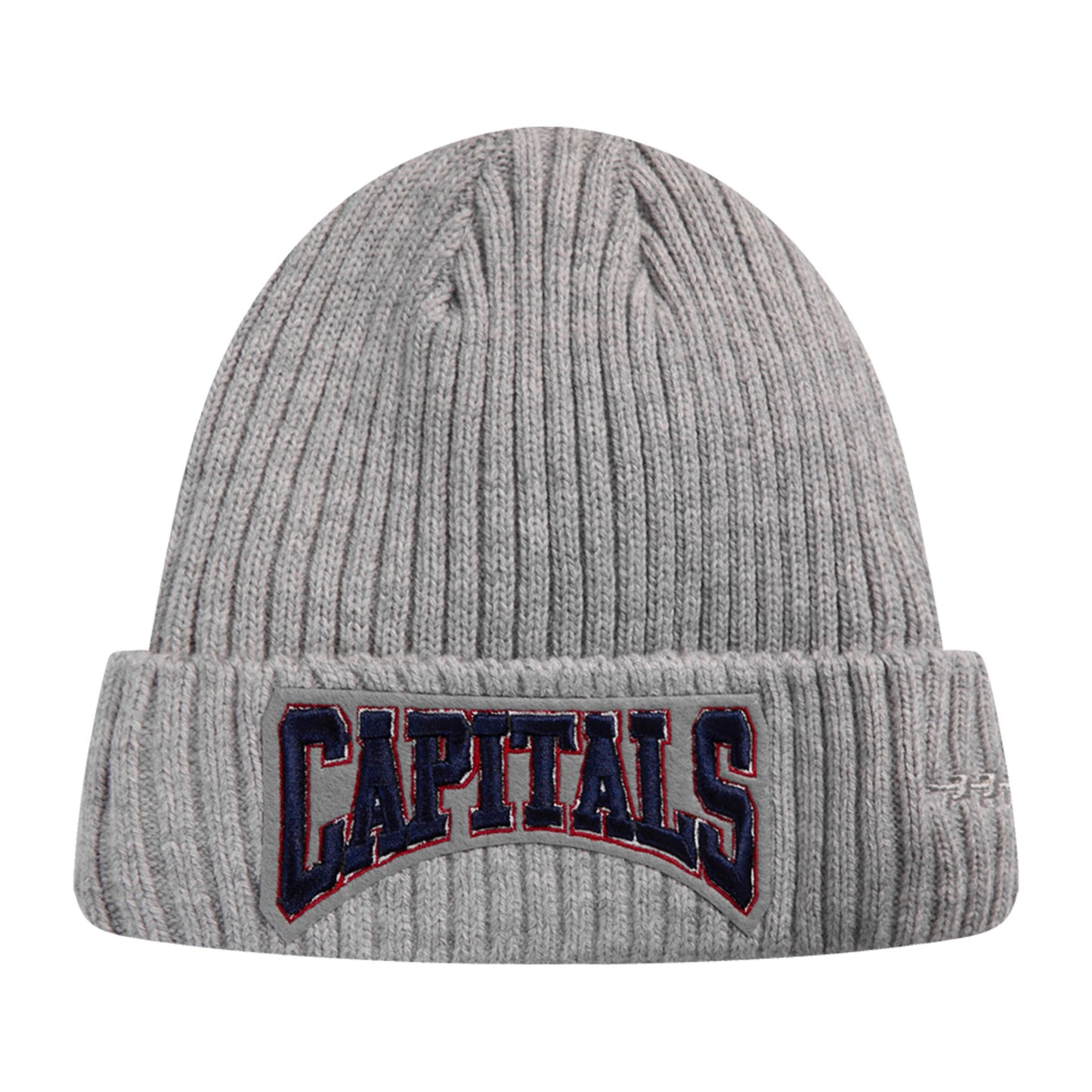 Washington Capitals Pro Standard Crest Emblem Beanie Knit Hat - Gray