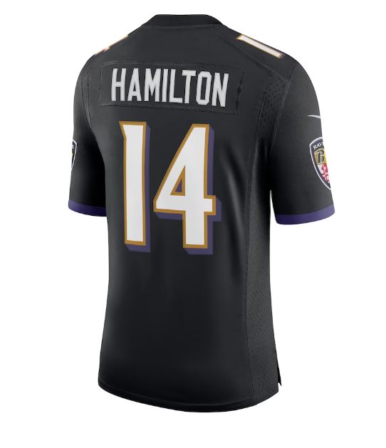 Baltimore Ravens #14 Kyle Hamilton Mens Nike Vapor Limited Jersey - Black