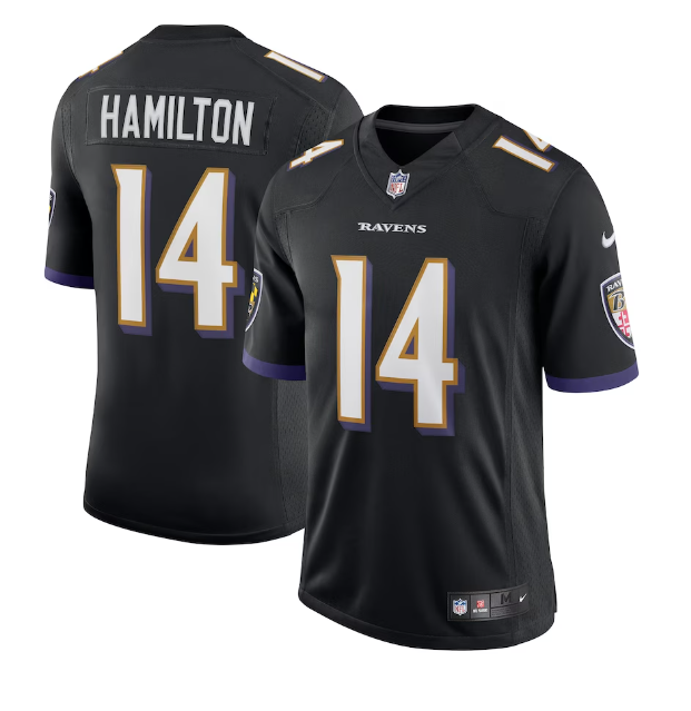 Baltimore Ravens #14 Kyle Hamilton Mens Nike Vapor Limited Jersey - Black