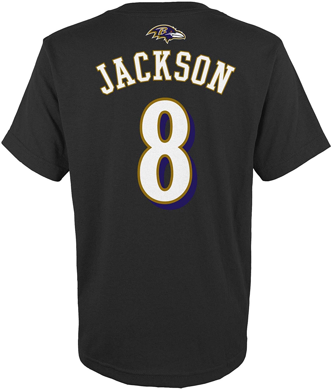 Baltimore Ravens Outerstuff Lamar Jackson #8 Youth Mainliner Player T-Shirt Black