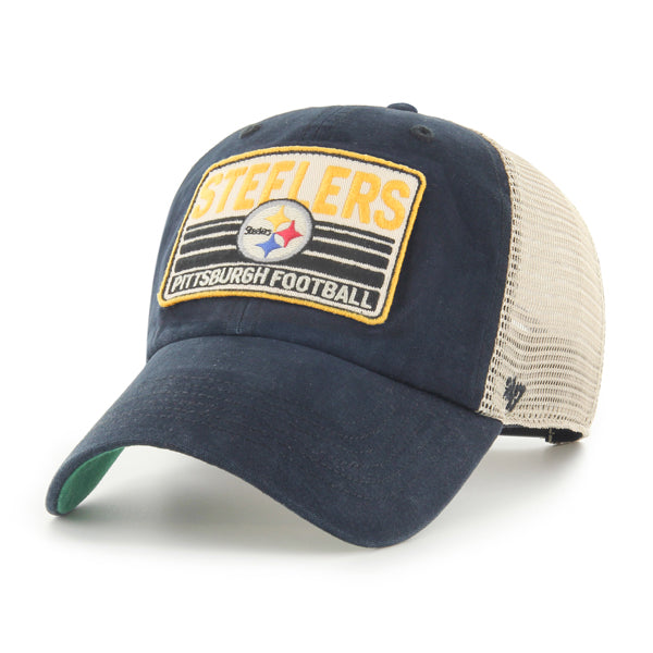 Pittsburgh Steelers Vintage Black Four Stroke '47 Clean Up Trucker Mesh Hat