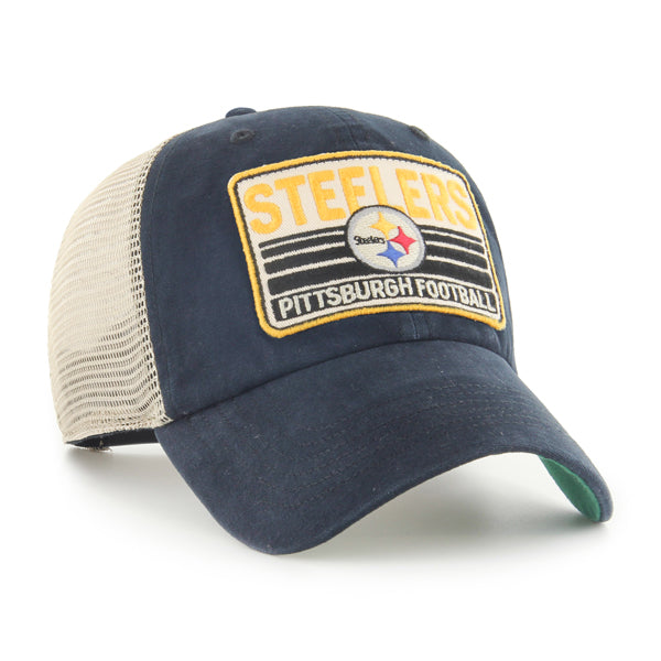 Pittsburgh Steelers Vintage Black Four Stroke '47 Clean Up Trucker Mesh Hat