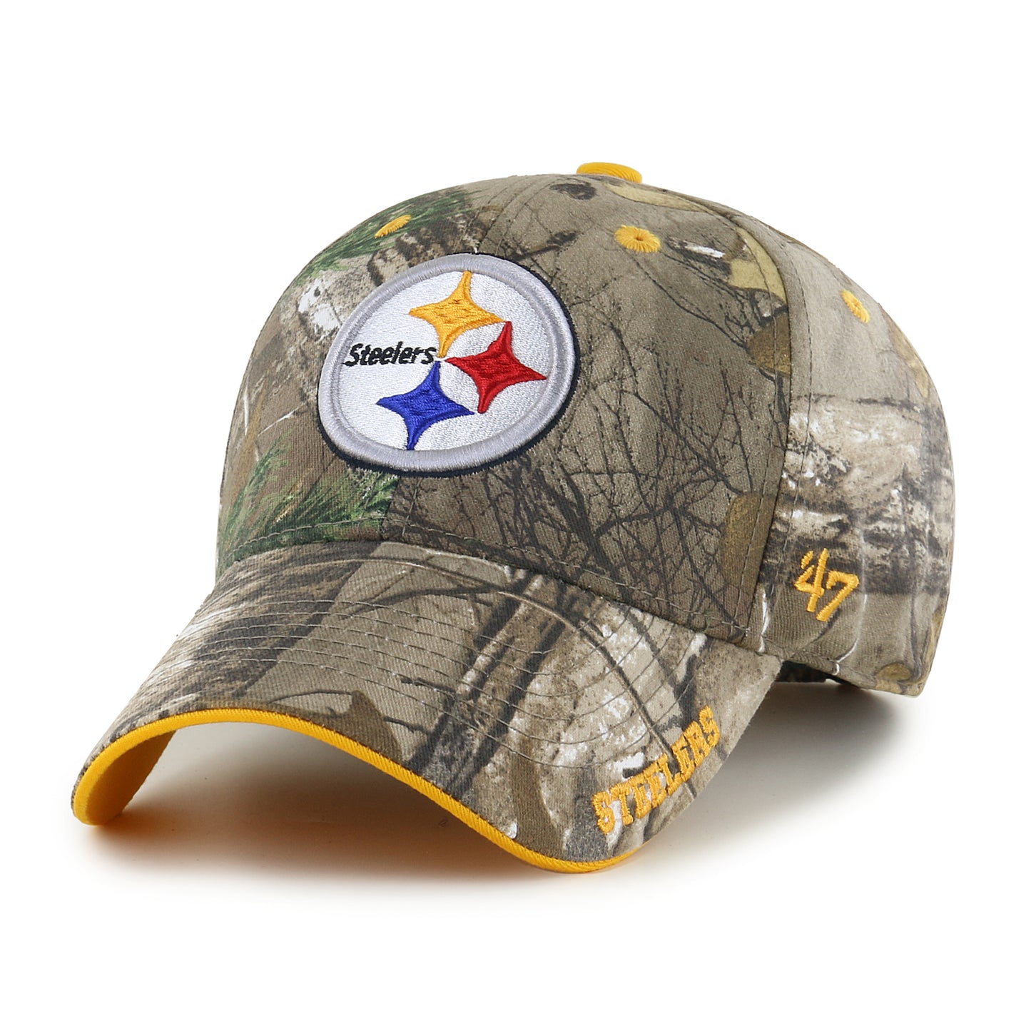Pittsburgh Steelers Frost Real Tree '47 MVP Adjustable Hat - Camo
