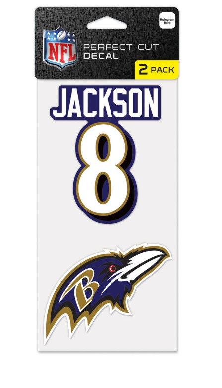 Baltimore Ravens Wincraft Perfect Cut Decal 4x4 Set of Two Lamar Jackson