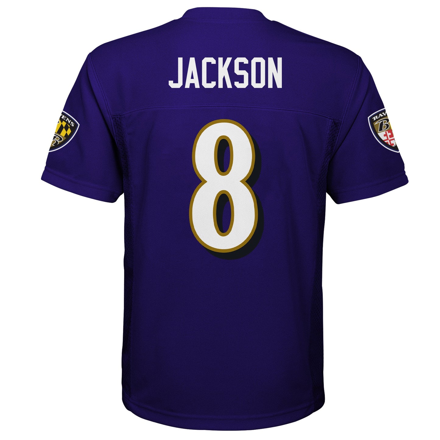 Balitmore Ravens Outerstuff #8 Lamar Jackson Youth Mid Tier Purple Jersey