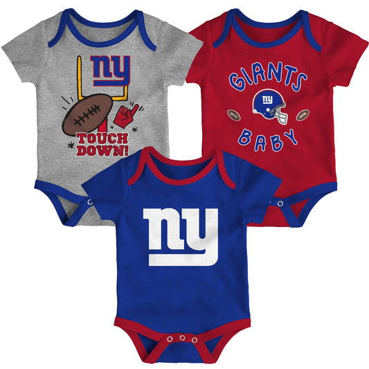 New York Giants Giants Outerstuff Infant Champ 3-Pack Bodysuit Set