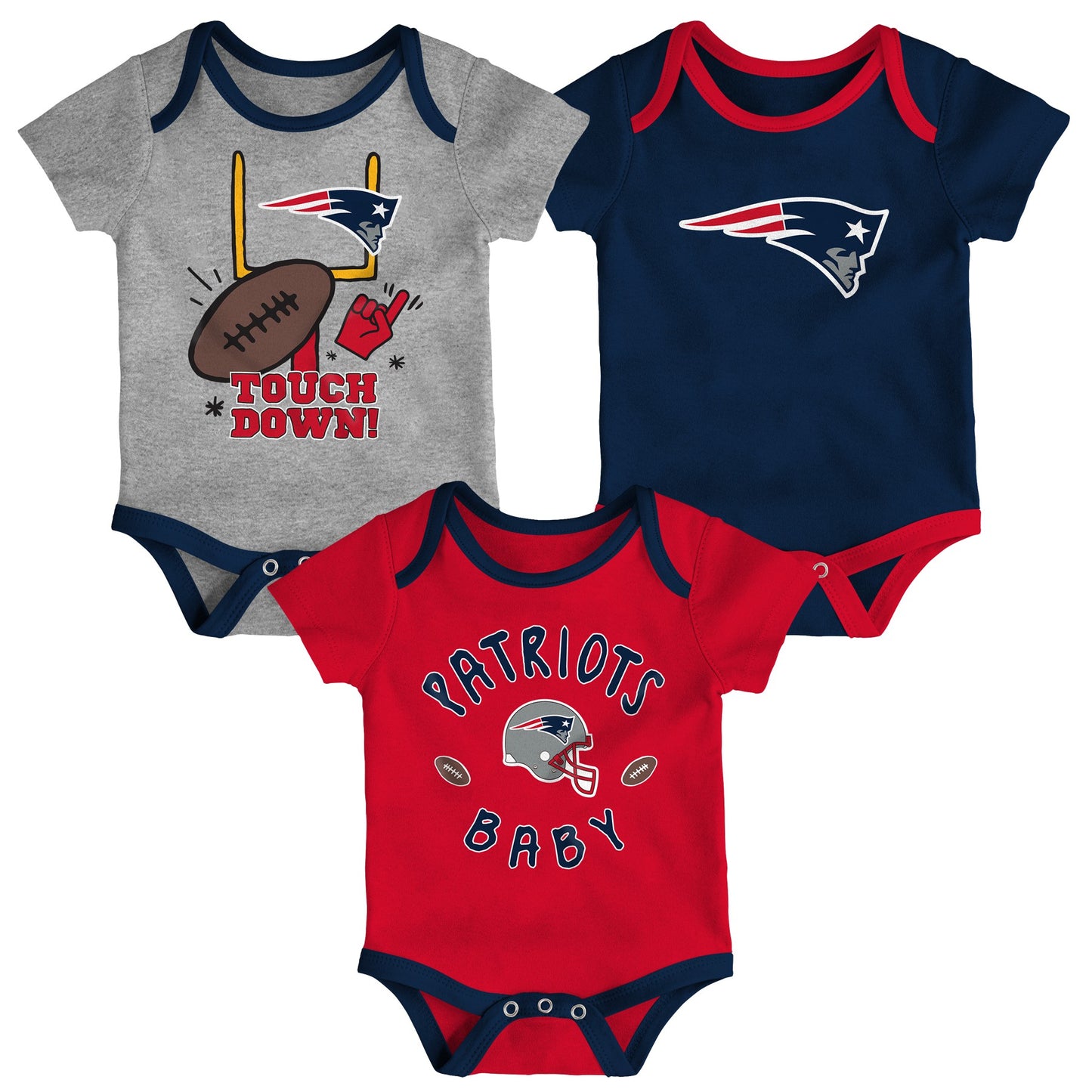 New England Patriots Outerstuff Infant Champ 3-Pack Bodysuit Set