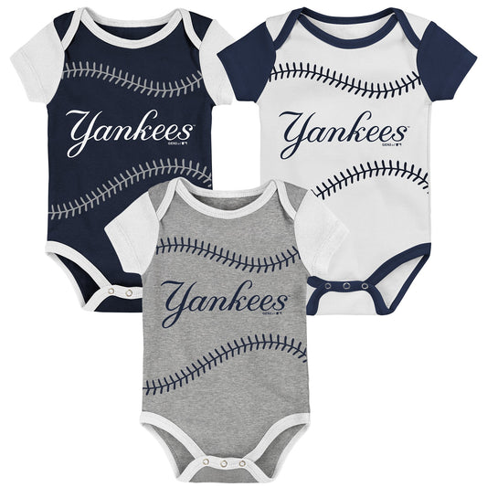 New York Yankees Outerstuff Infant Best Ever 3-Pack Creeper