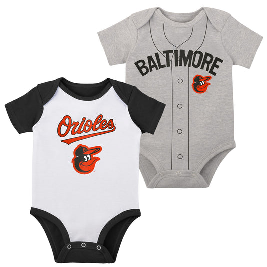 Baltimore Orioles Outestuff Infant Little Slugger 2 Pack Creeper Set