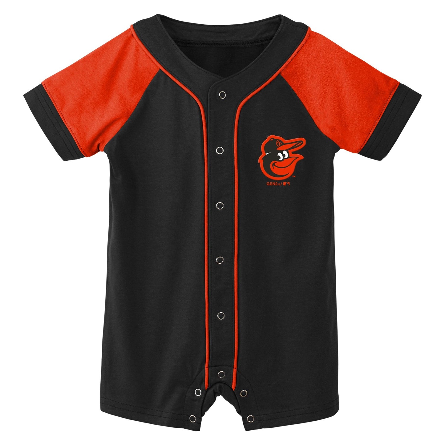 Baltimore Orioles Little Slugger Romper - Black/Orange