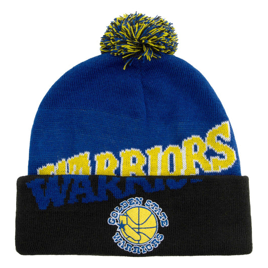 Golden State Warriors Mitchell & Ness Double Take Hardwood Classic Pom Knit Hat