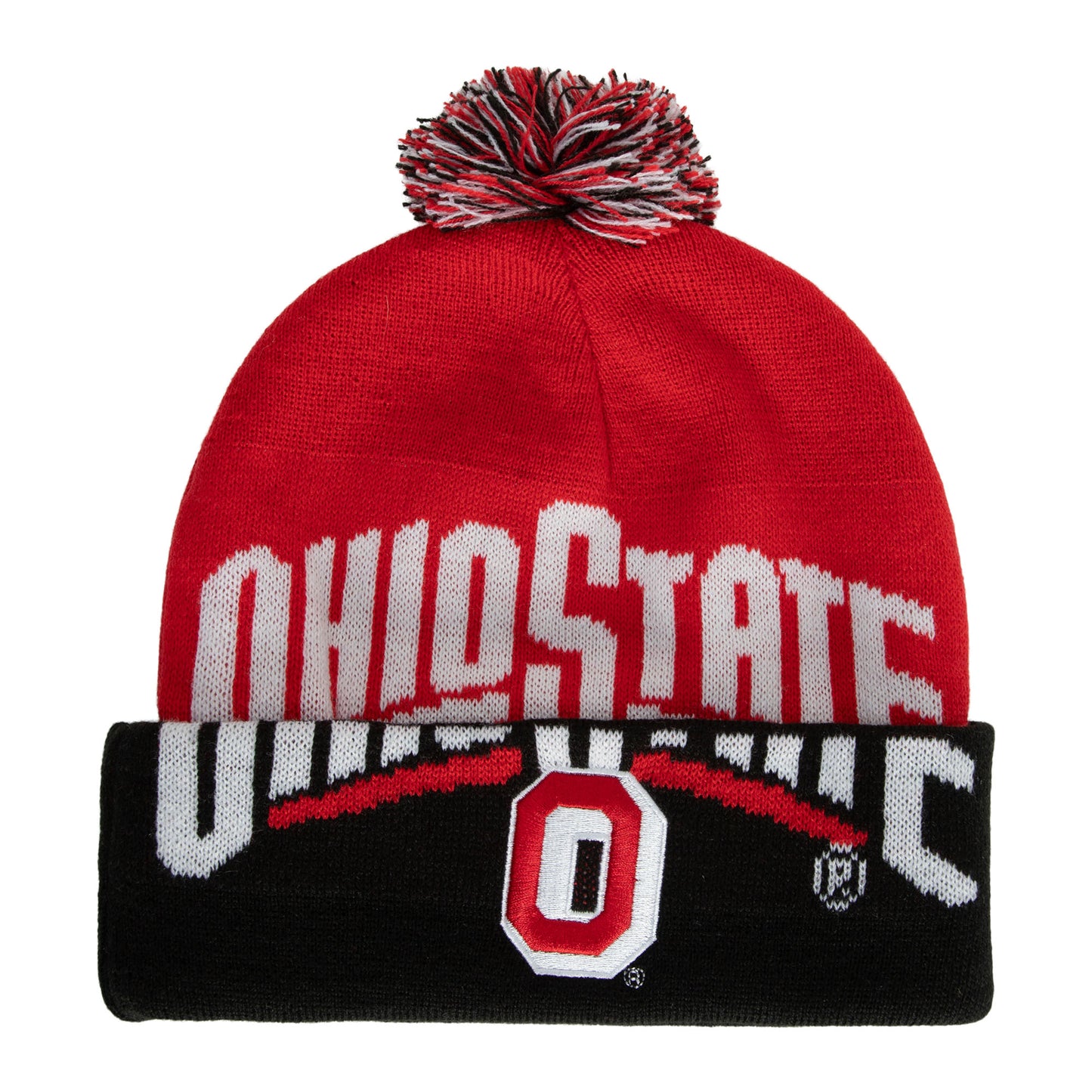 Ohio State Buckeyes NCAA Double Take Pom Knit Hat - Red/Black