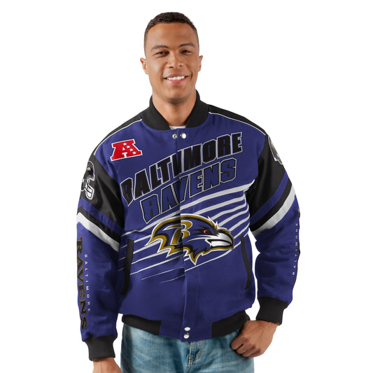 Baltimore Ravens NFL Extreme Strike Cotton Twill Jacket By GIII - Purple