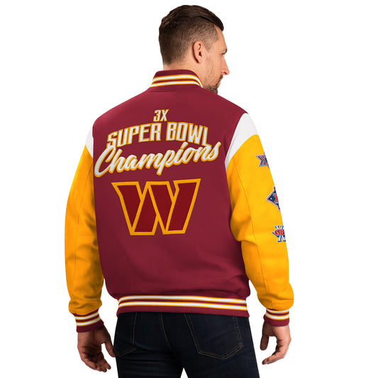 Washington Commanders Franchise G-III Franchise 3 Time Super Bowl Varsity Jacket