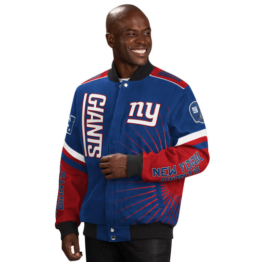 New York Giants Extreme Redzone Twill Men's Jacket By G-III - Blue