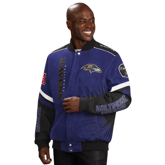 Baltimore Ravens Extreme Redzone Twill Men's Jacket By G-III - Purple