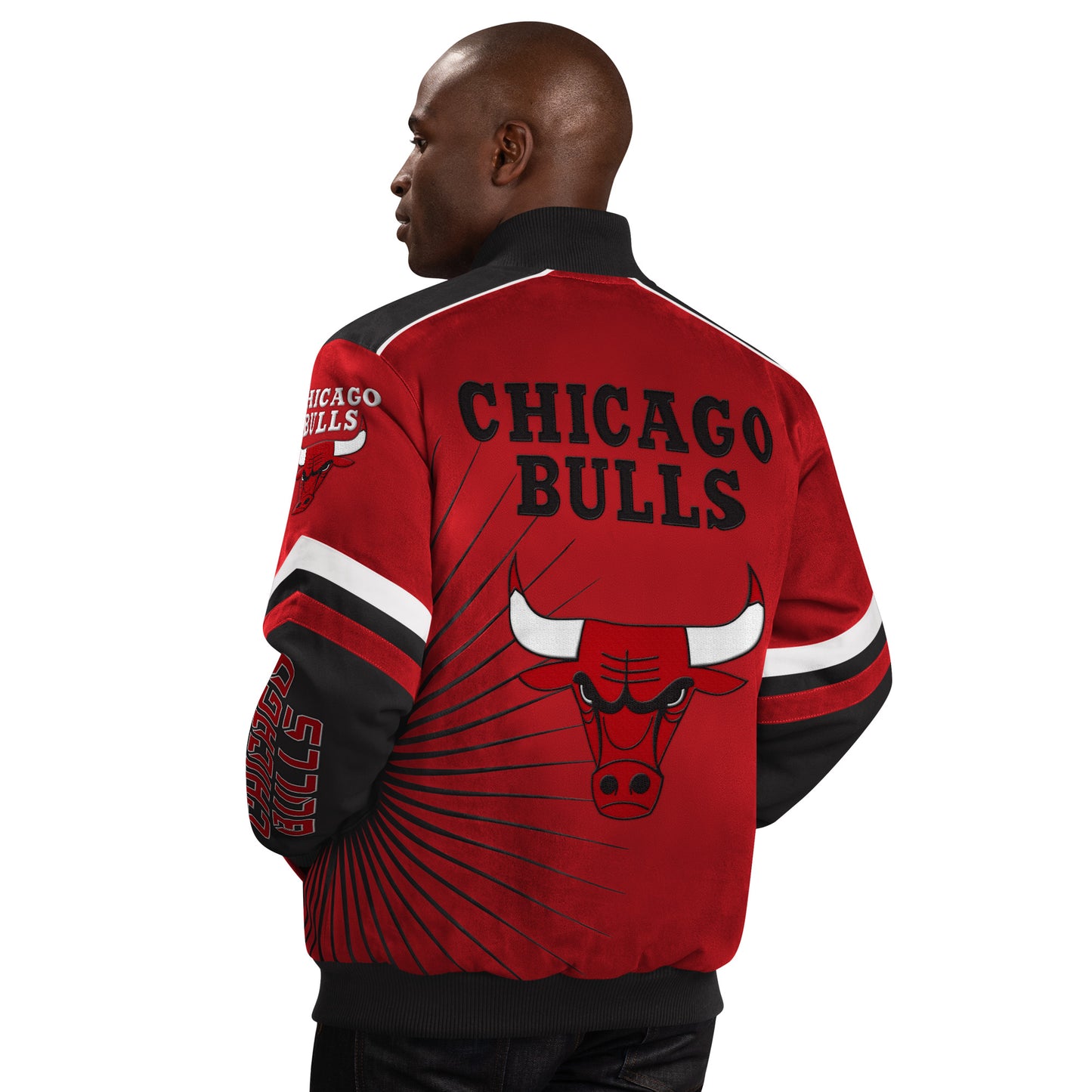 Chicago Bulls Extreme Redzone Twill Men's Jacket By G-III - Red