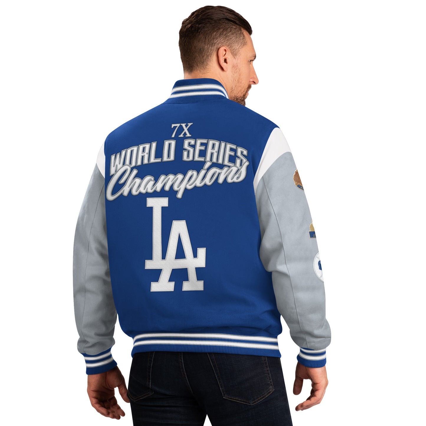 Los Angeles Dodgers G-III Franchise 7 Time World Series Varsity Jacket