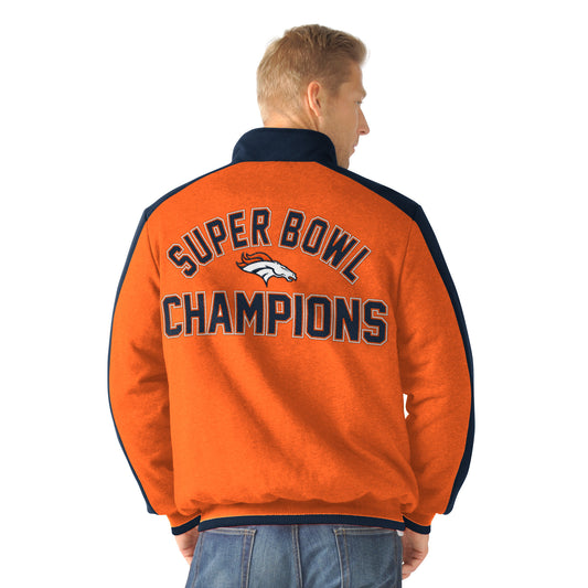 Denver Broncos 3-Time Super Bowl Champions Classic Commemorative Fleece Jacket - Orange