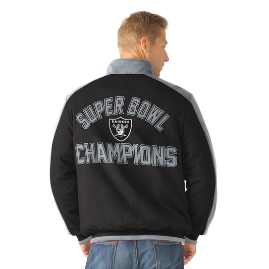 Las Vegas Raiders 3-Time Super Bowl Champions Classic Commemorative Jacket by G-III - Black
