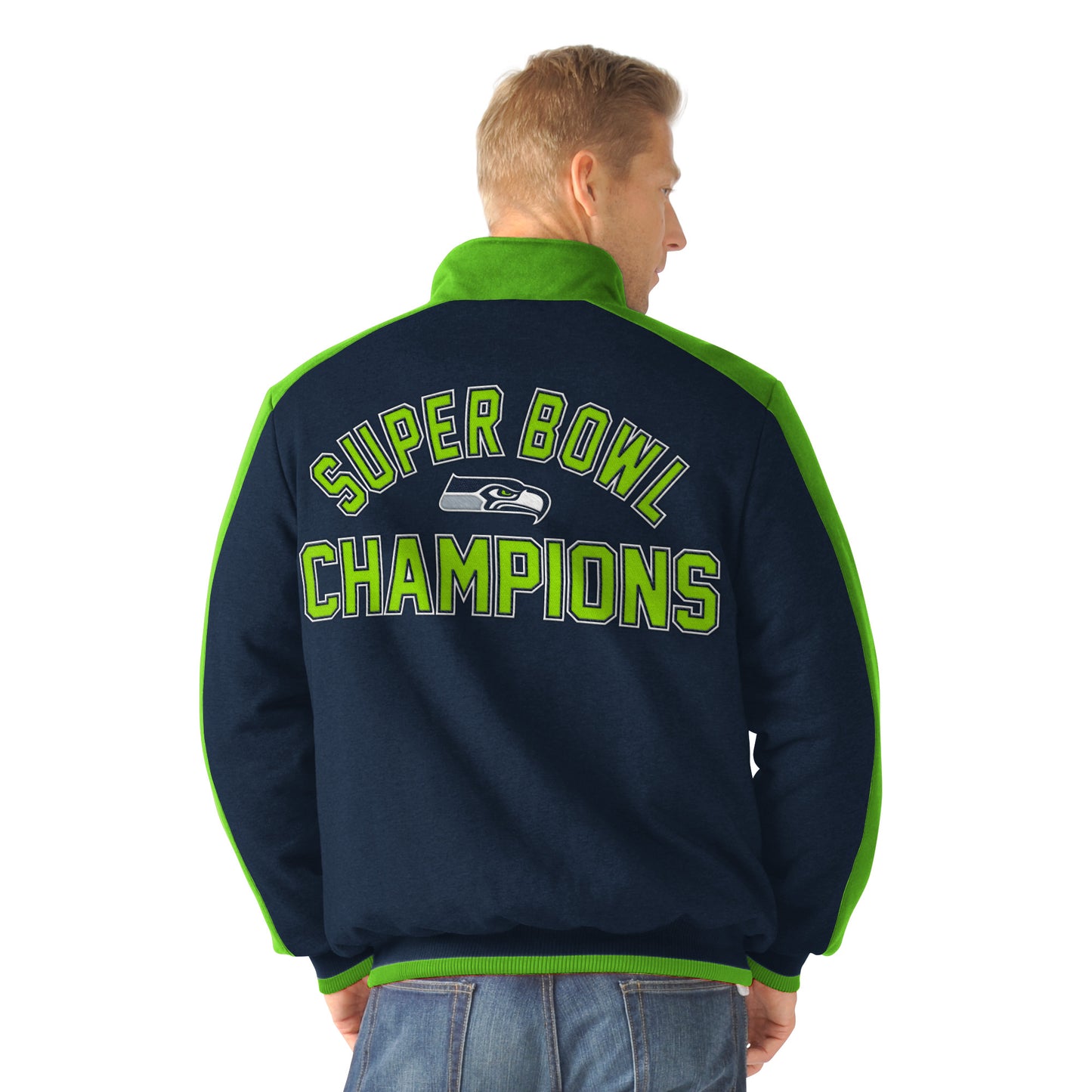 Seattle Seahawks Super Bowl Champions Classic Commemorative Fleece Jacket G-III - Blue
