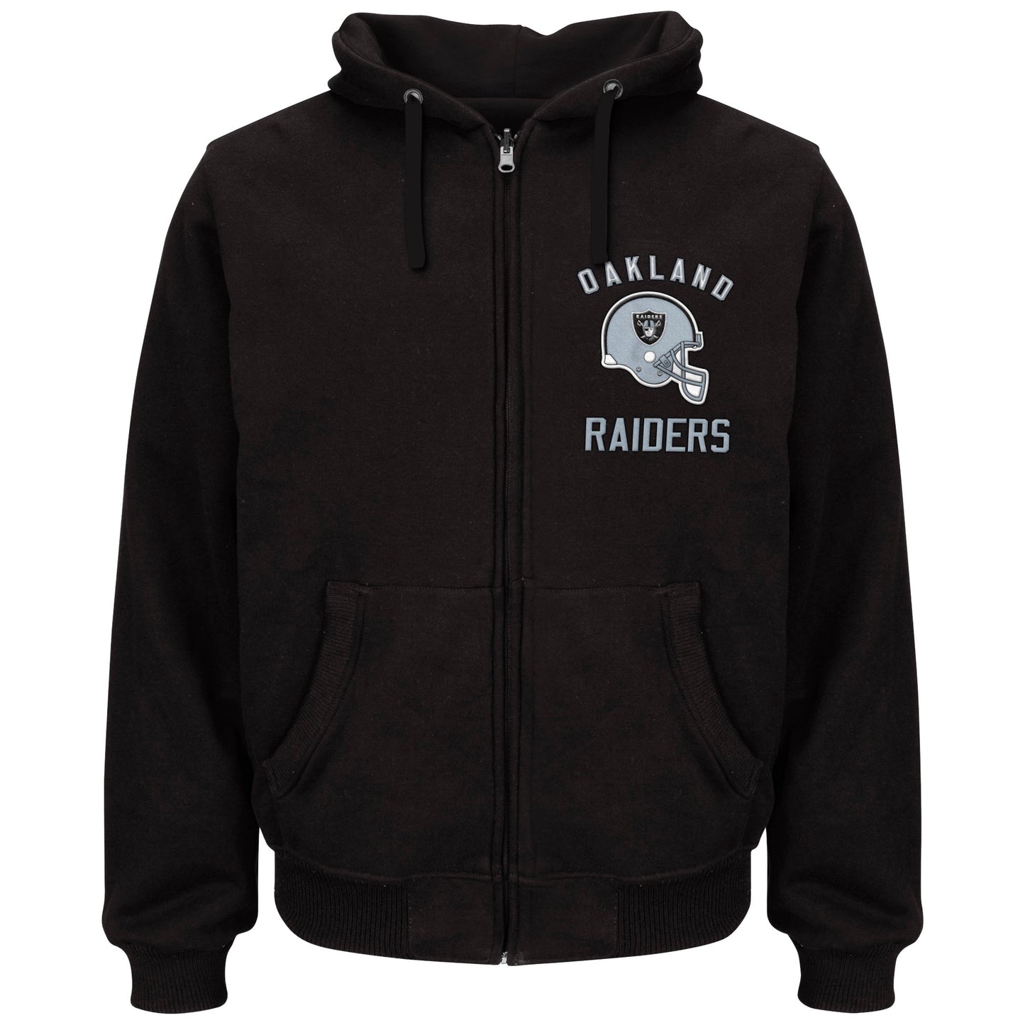 Oakland Raiders Zone Reversible Hooded Jacket By G-III Black/Black