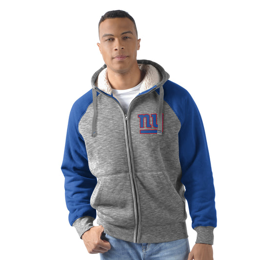 New York Giants Heathered Gray/Blue Turning Point Hooded Jacket by G-III