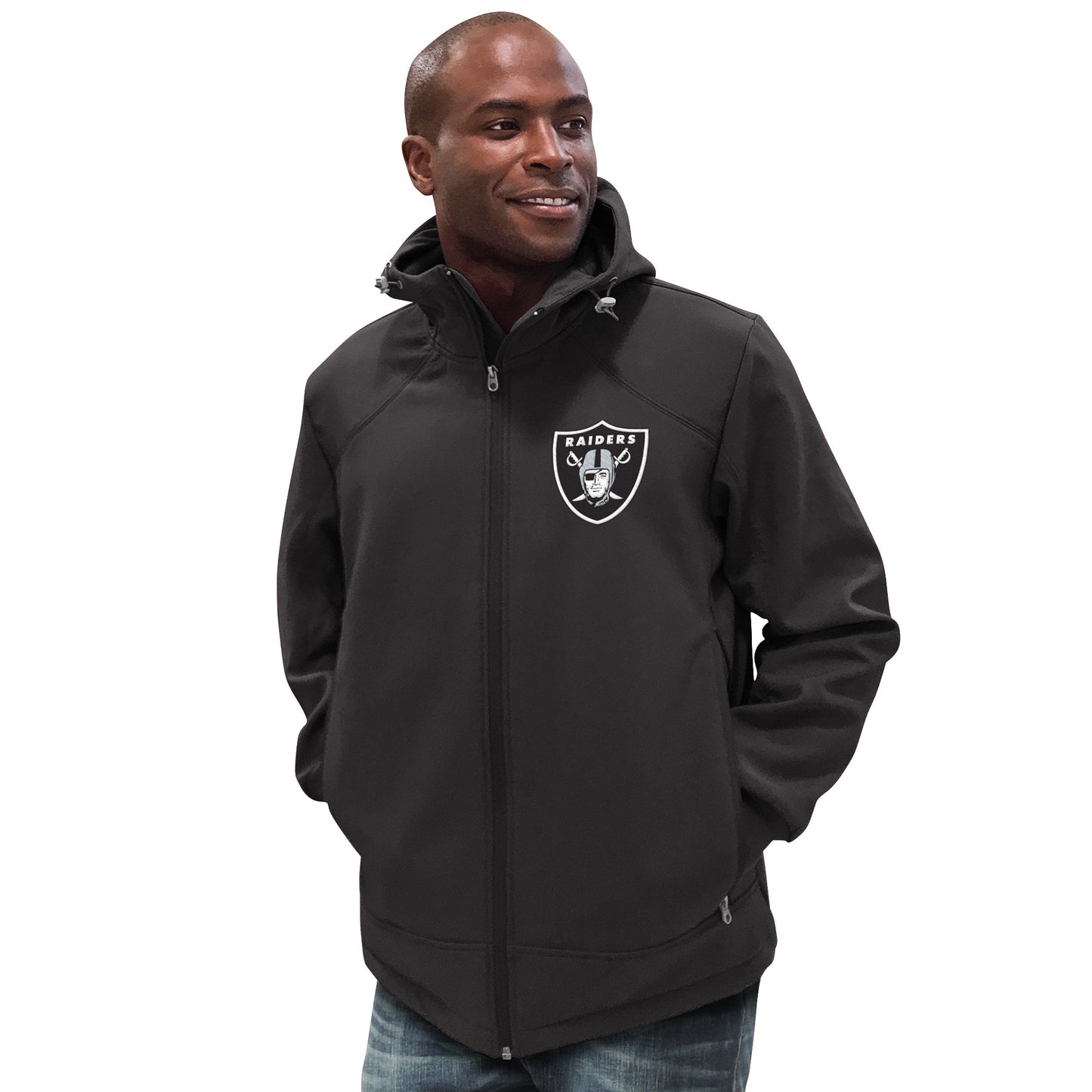 Las Vegas Raiders NFL First Down Soft Shell Bonded Hooded FZ Jacket By G-III