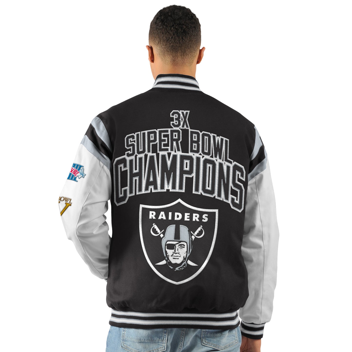 Las Vegas Raiders Home Team 3X Champs Commemorative Mens Jacket - Black