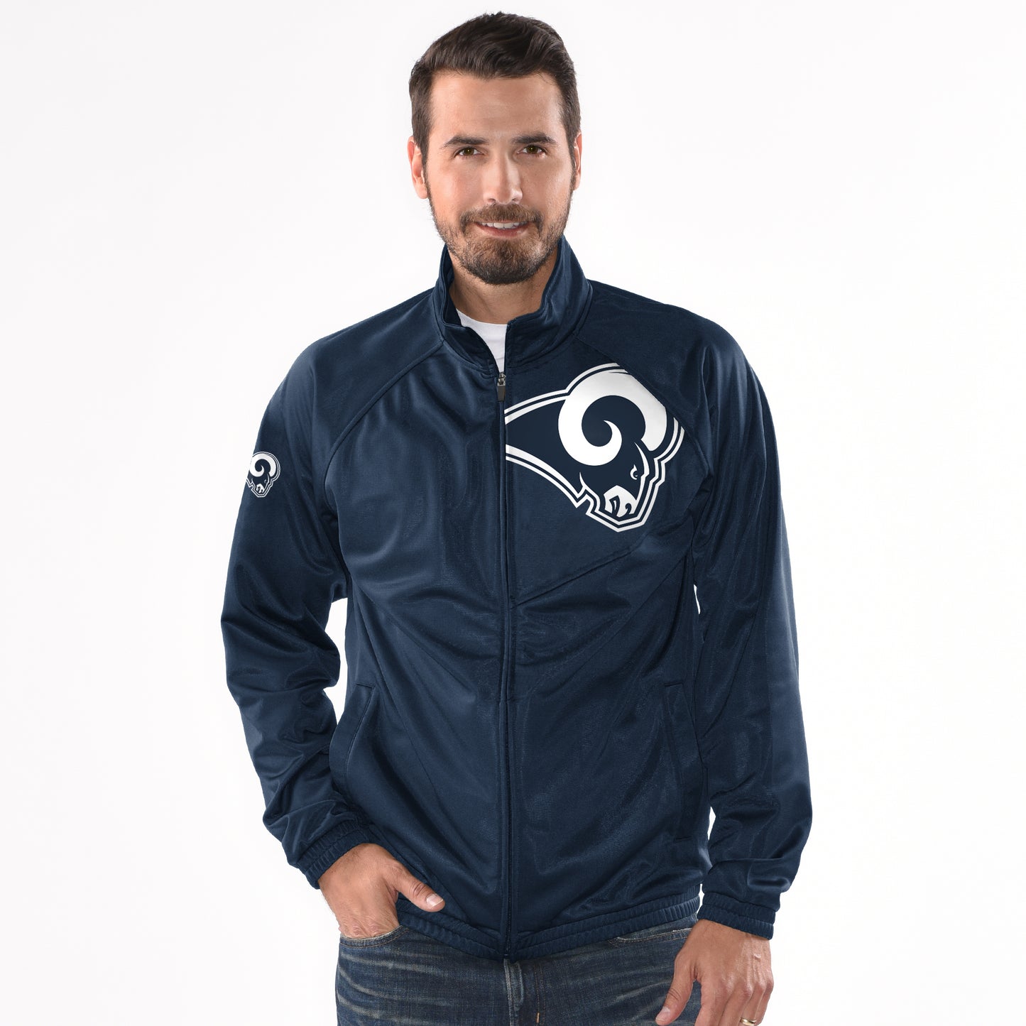 Los Angeles Rams NFL Synergy Track Jacket By G-III - Navy