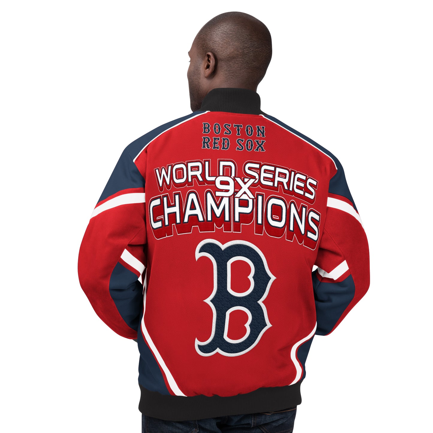 Boston Red Sox Stiff Arm 9-Time World Series Champions Cotton Twill Jacket - Red