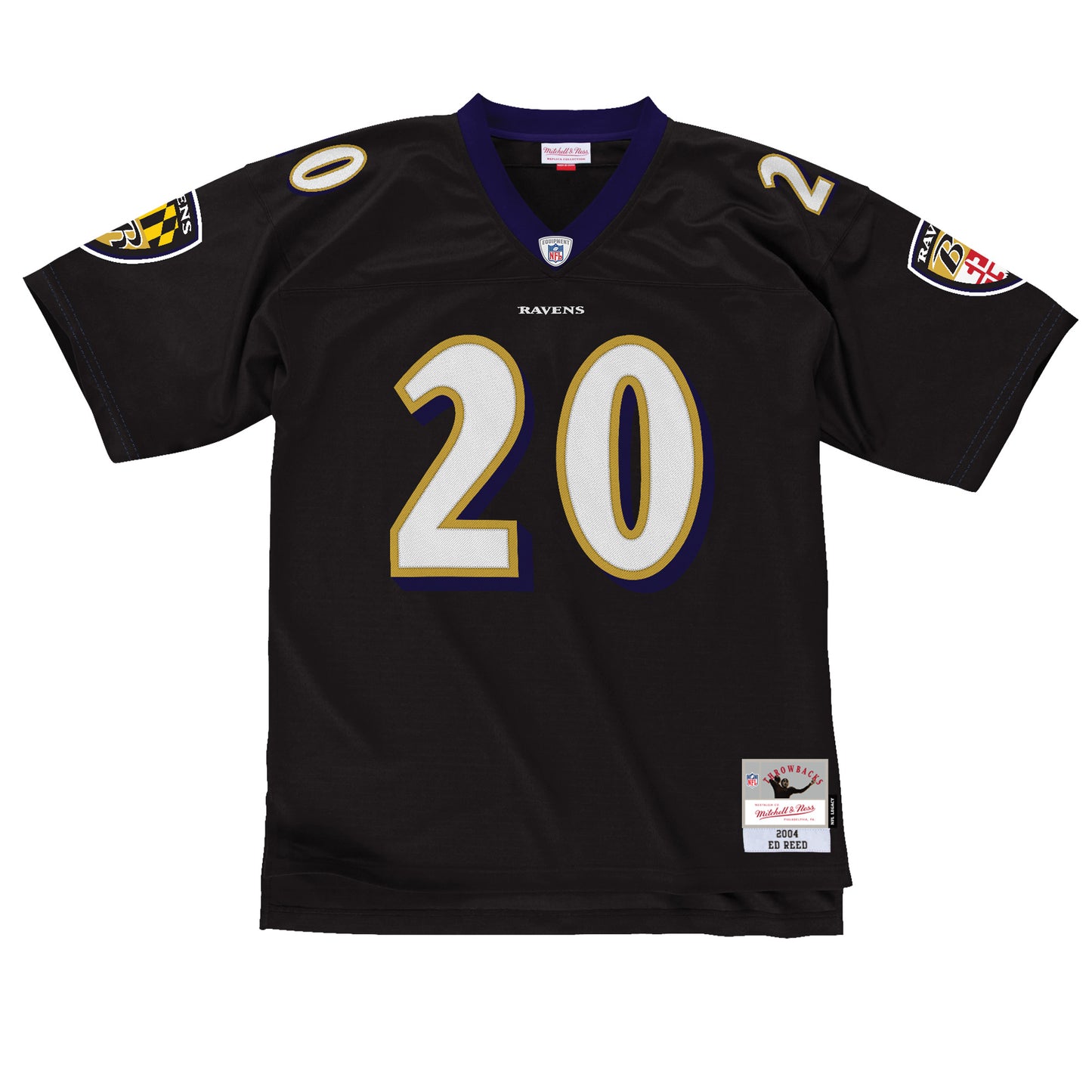 Ed Reed  Baltimore Ravens Mitchell & Ness Hall of Fame 2004 Legacy Black Jersey