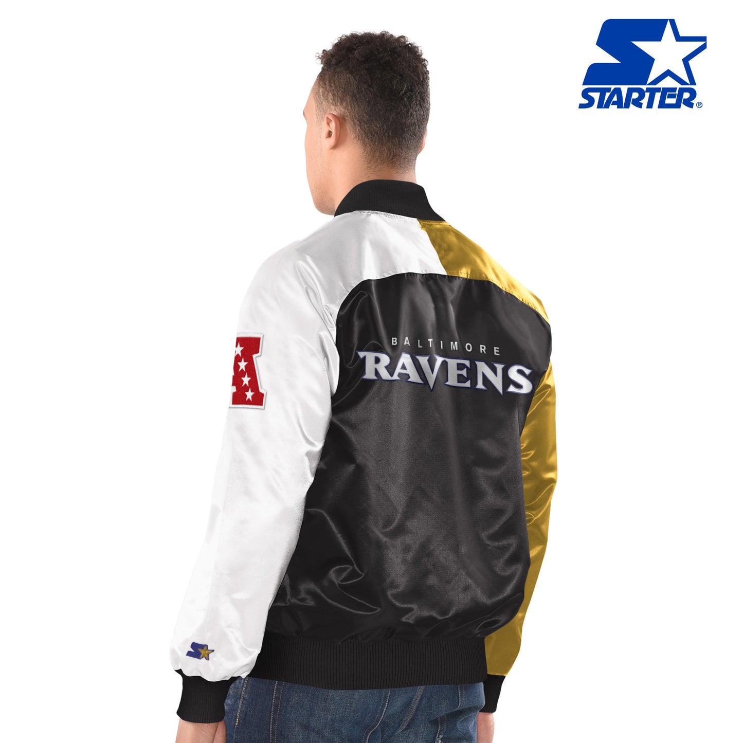 Baltimore Ravens Starter Tricolor Remix Raglan Full-Snap Jacket