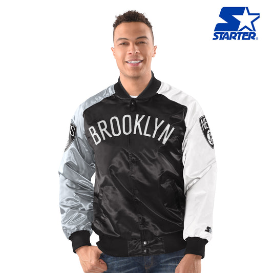 Brooklyn Nets Starter Tricolor Remix Raglan Full-Snap Jacket