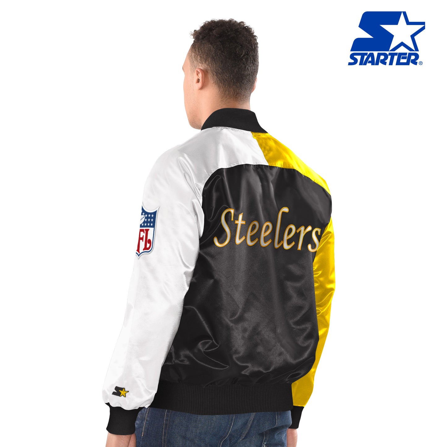 Pittsburgh Steelers Starter Tricolor Remix Raglan Full-Snap Jacket