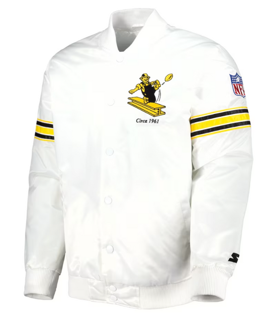 Pittsburgh Steelers Starter The Power Forward Throwback Full-Snap Jacket - White