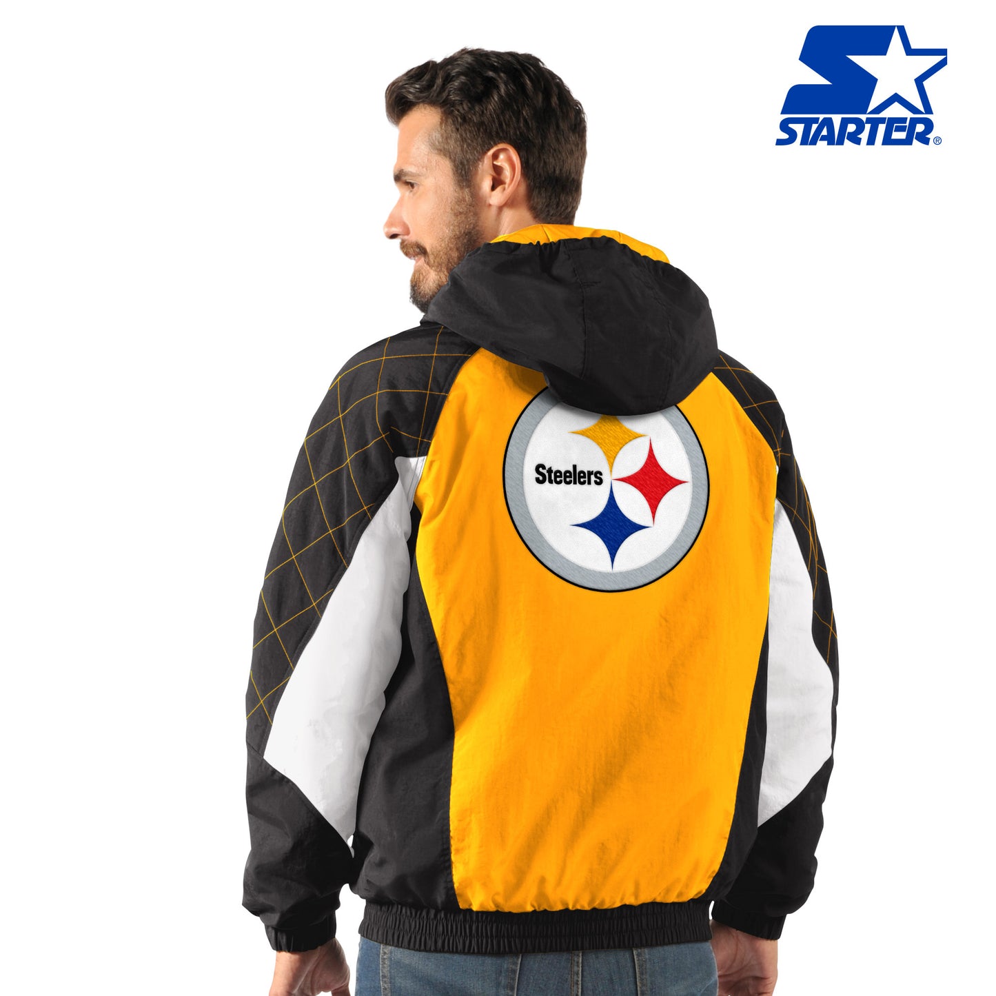 Pittsburgh Steelers Heavy Hitter Mens Jacket - Black / Yellow