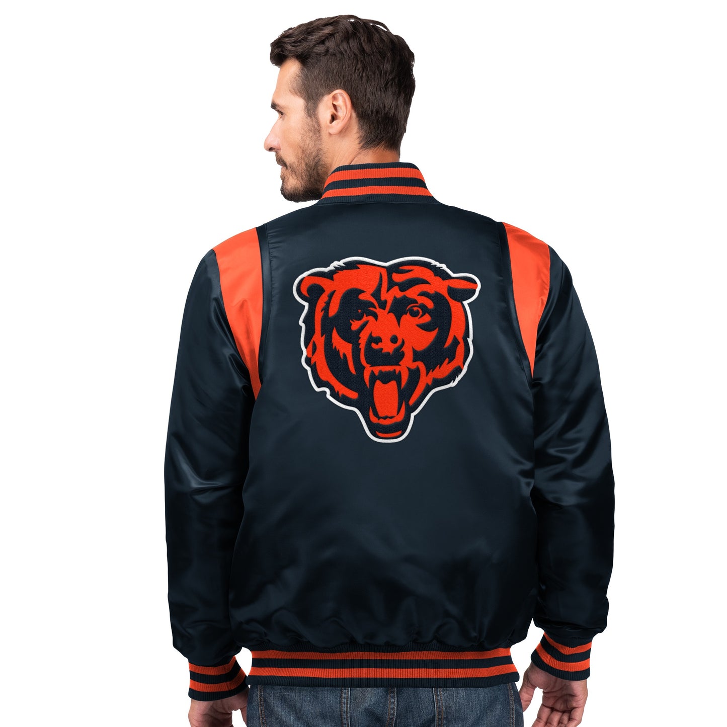 Chicago Bears Starter The Prime Vintage Full Snap Satin Jacket - Blue