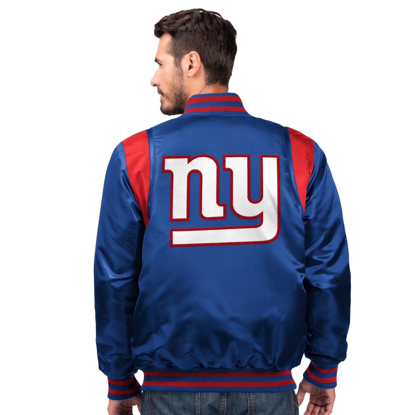 New York Giants Starter The Prime Vintage Full Snap Satin Jacket - Royal Blue