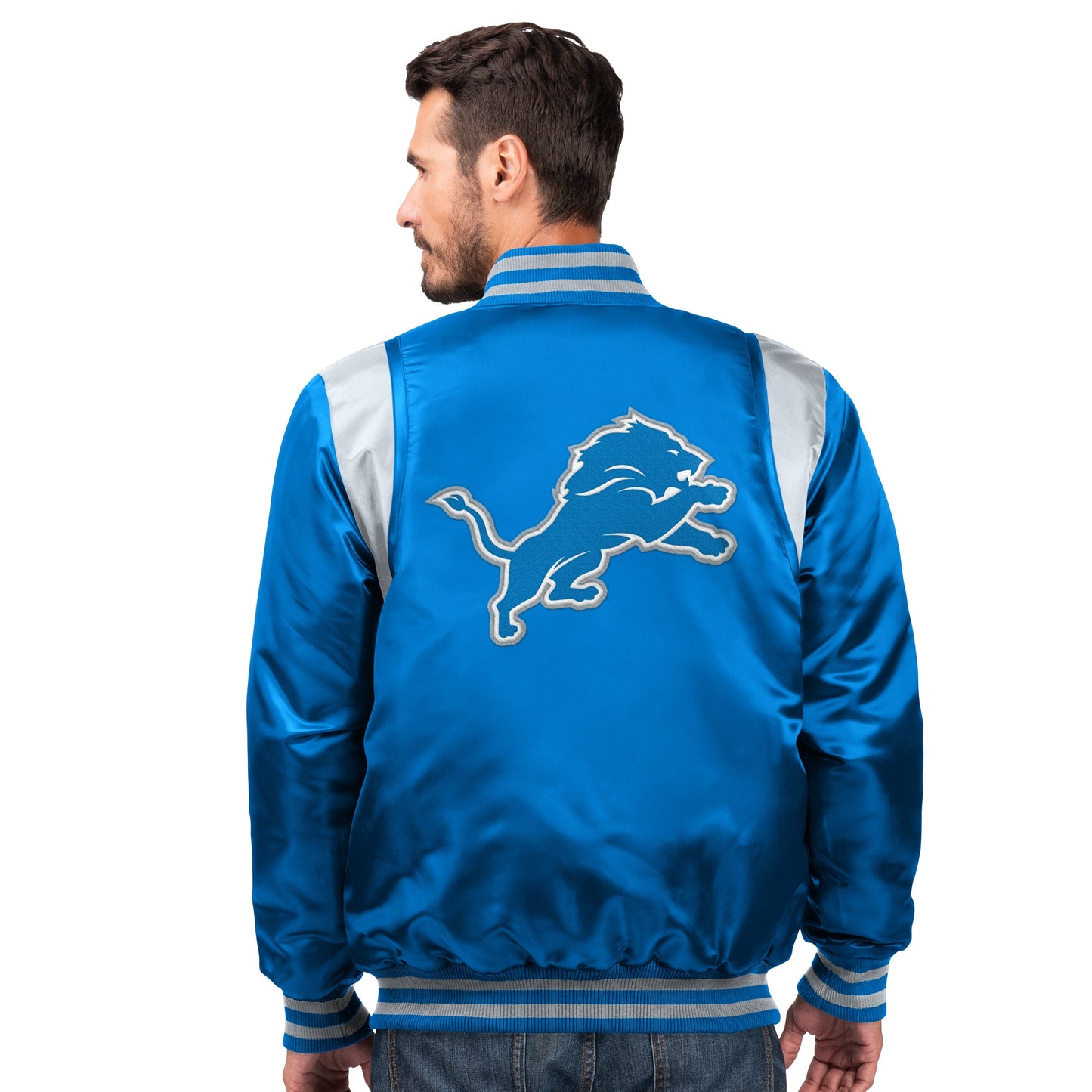 Detroit Lions Starter The Prime Vintage Full Snap Satin Jacket - Blue