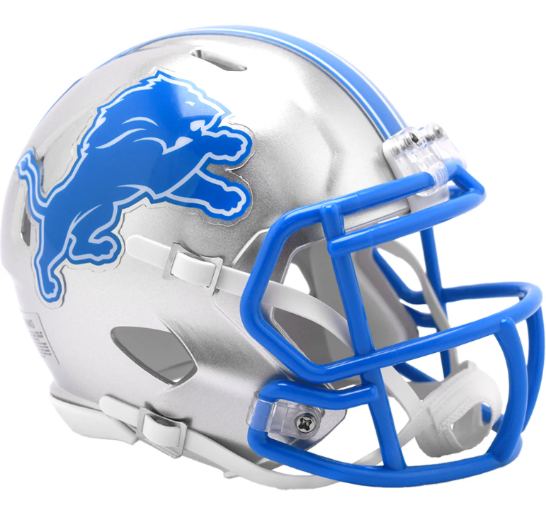 Detroit Lions Riddel 2024 Mini Replica Helmets - Silver