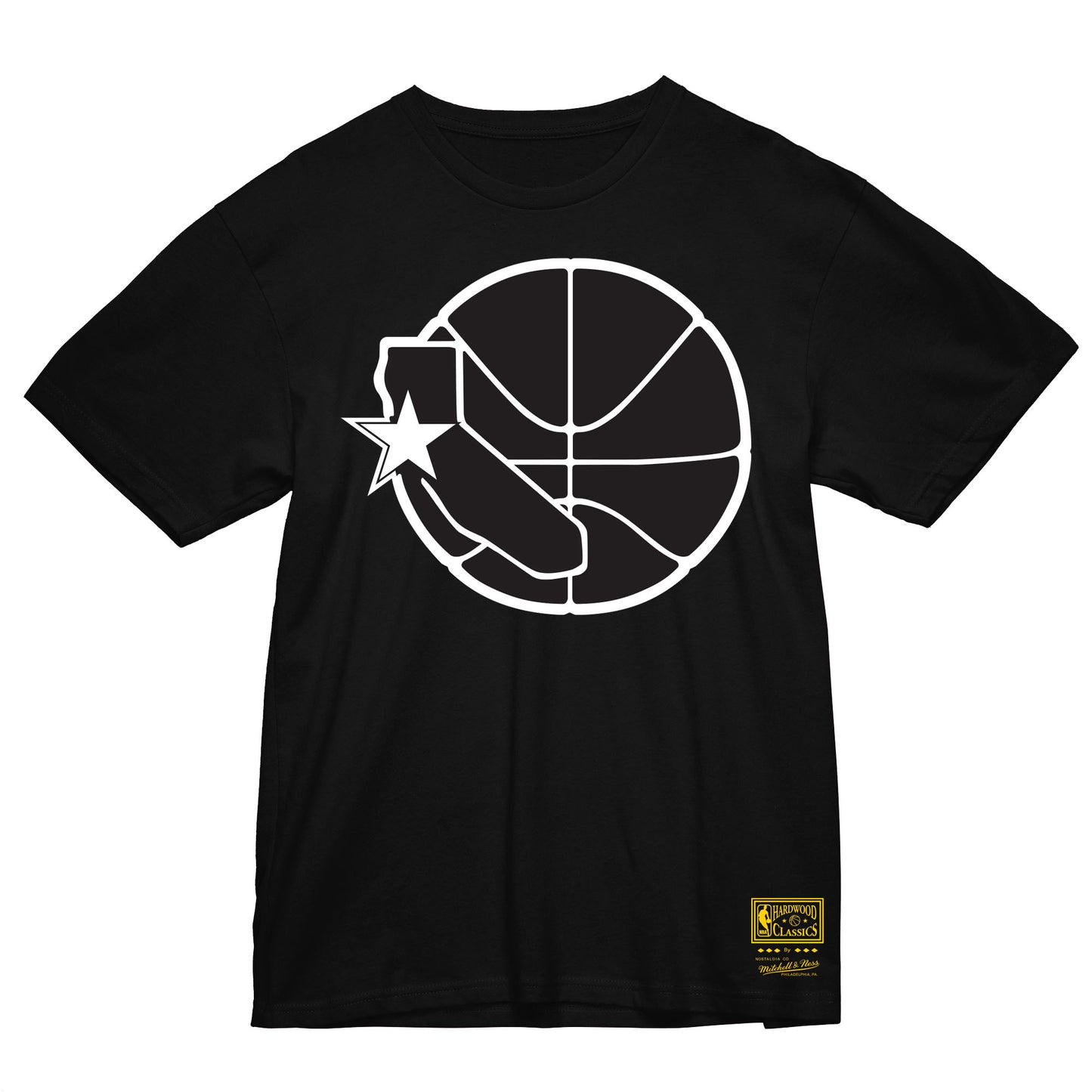 Golden State Warriors Mitchell & Ness Hardwood Classic Black & White T-Shirt
