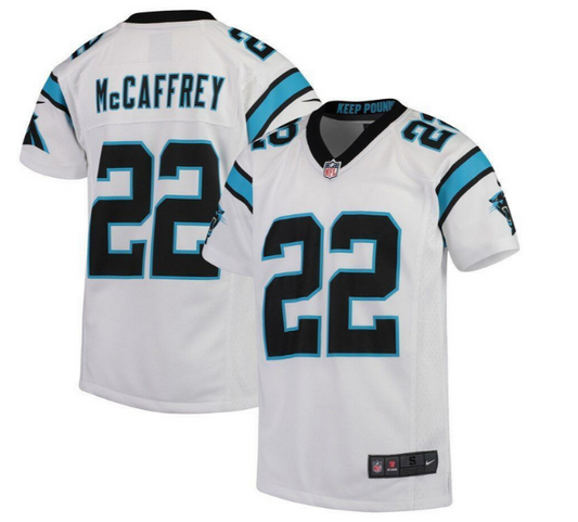 Carolina Panthers #22 Christian McCaffrey Inverted Youth Jersey - White