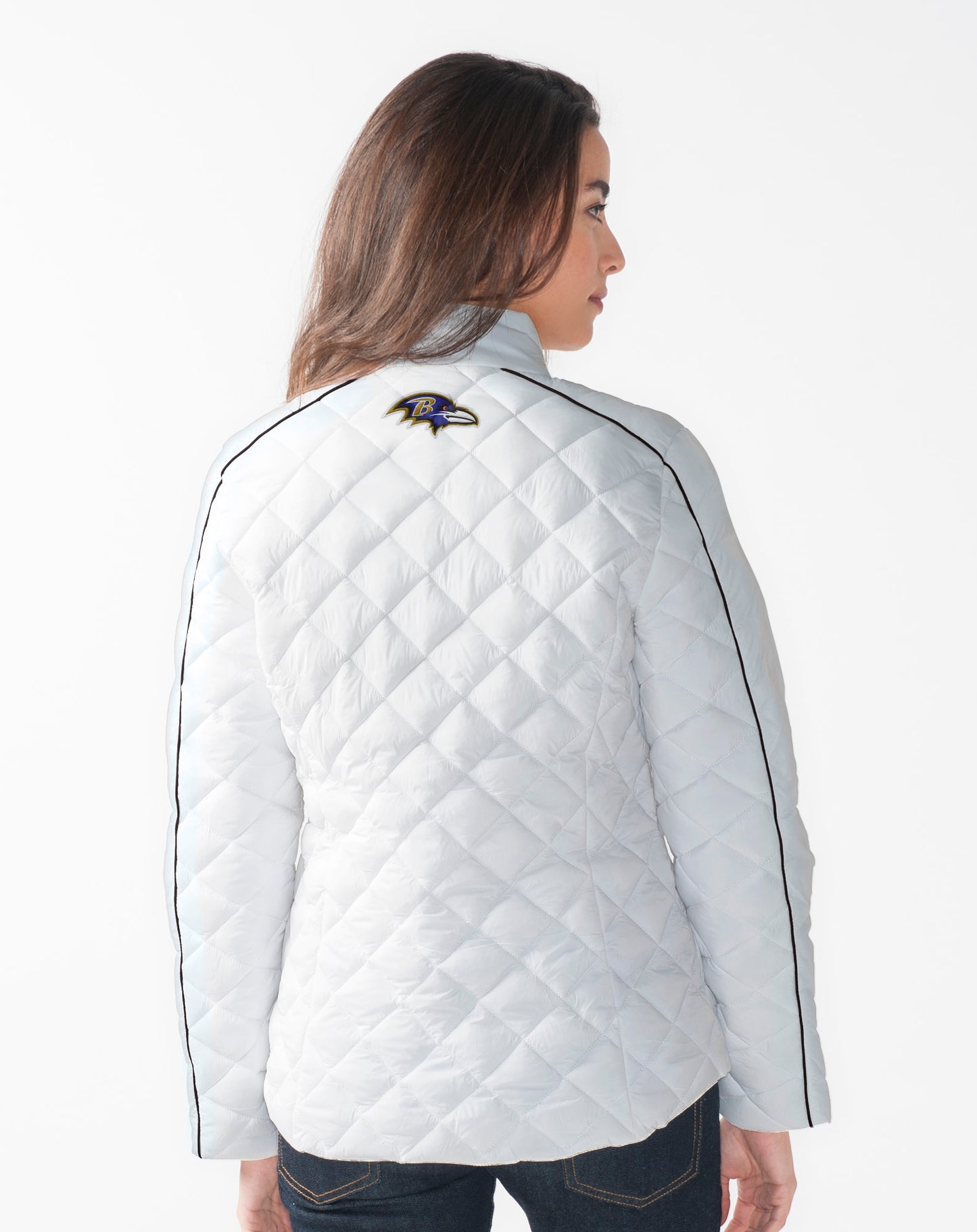 Baltimore Ravens Women's Essential Quilted Jacket by G-III - White