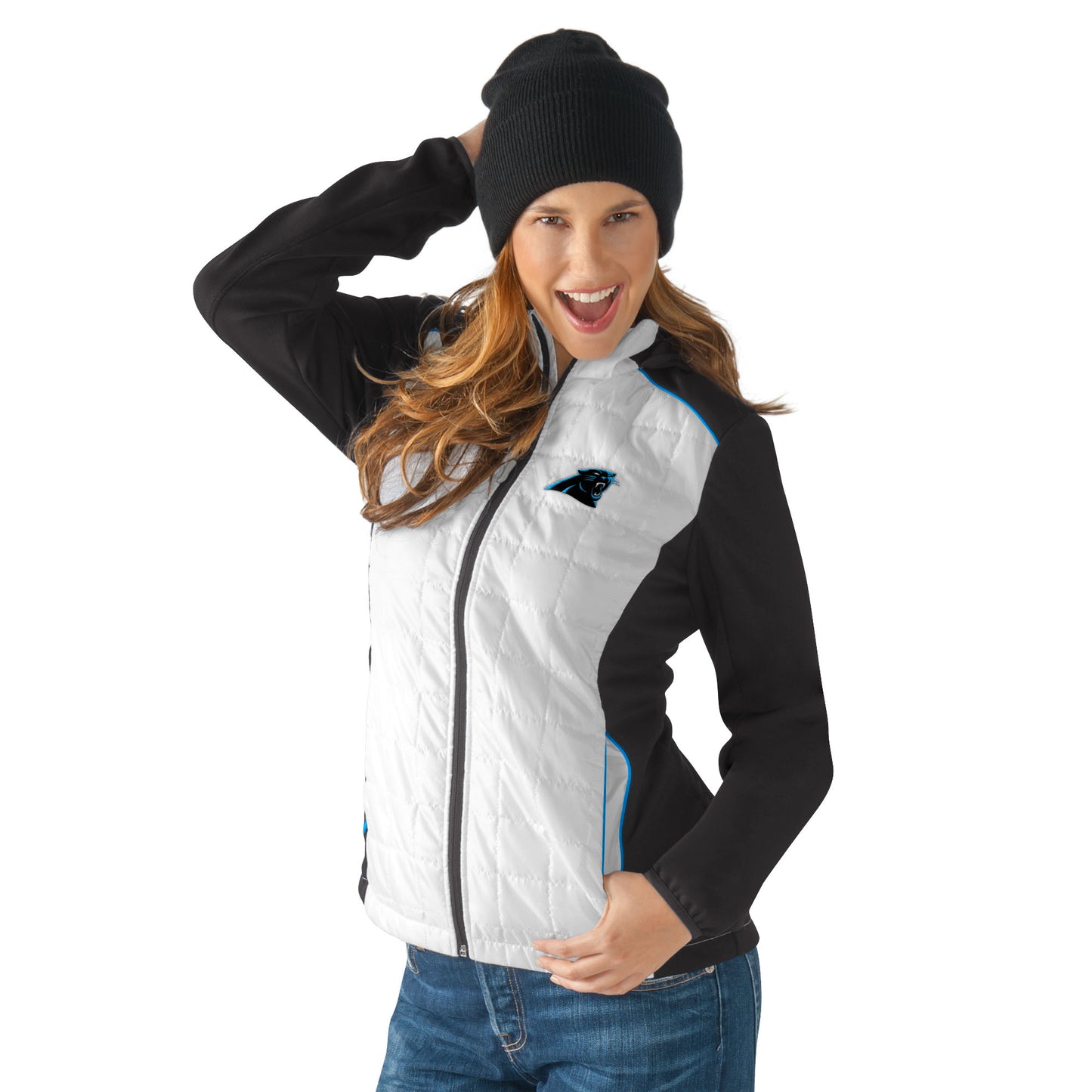 Carolina Panthers Women's First Down Packable Full-Zip Jacket By G-III