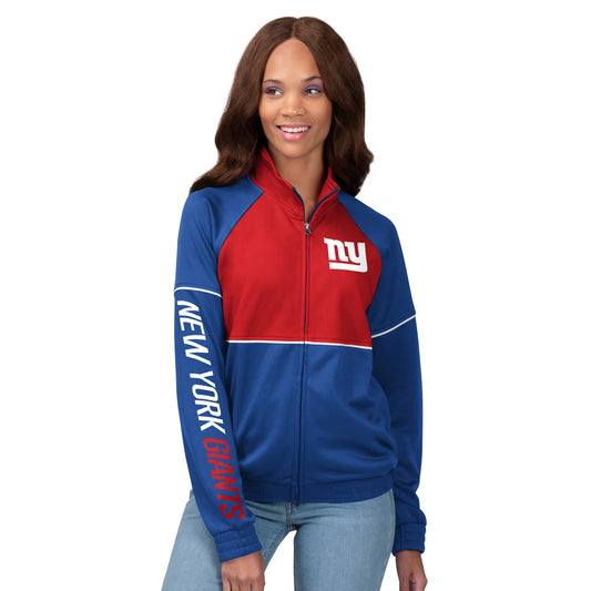 New York Giants Women's G-III Stadium Full-Zip Track Jacket – Royal / Red