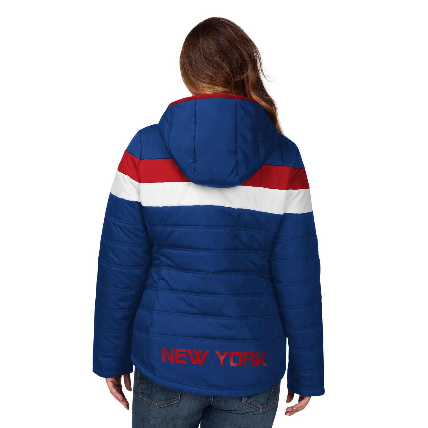 New York Giants G-III Women's Wild Card Parka Jacket - Blue / Red