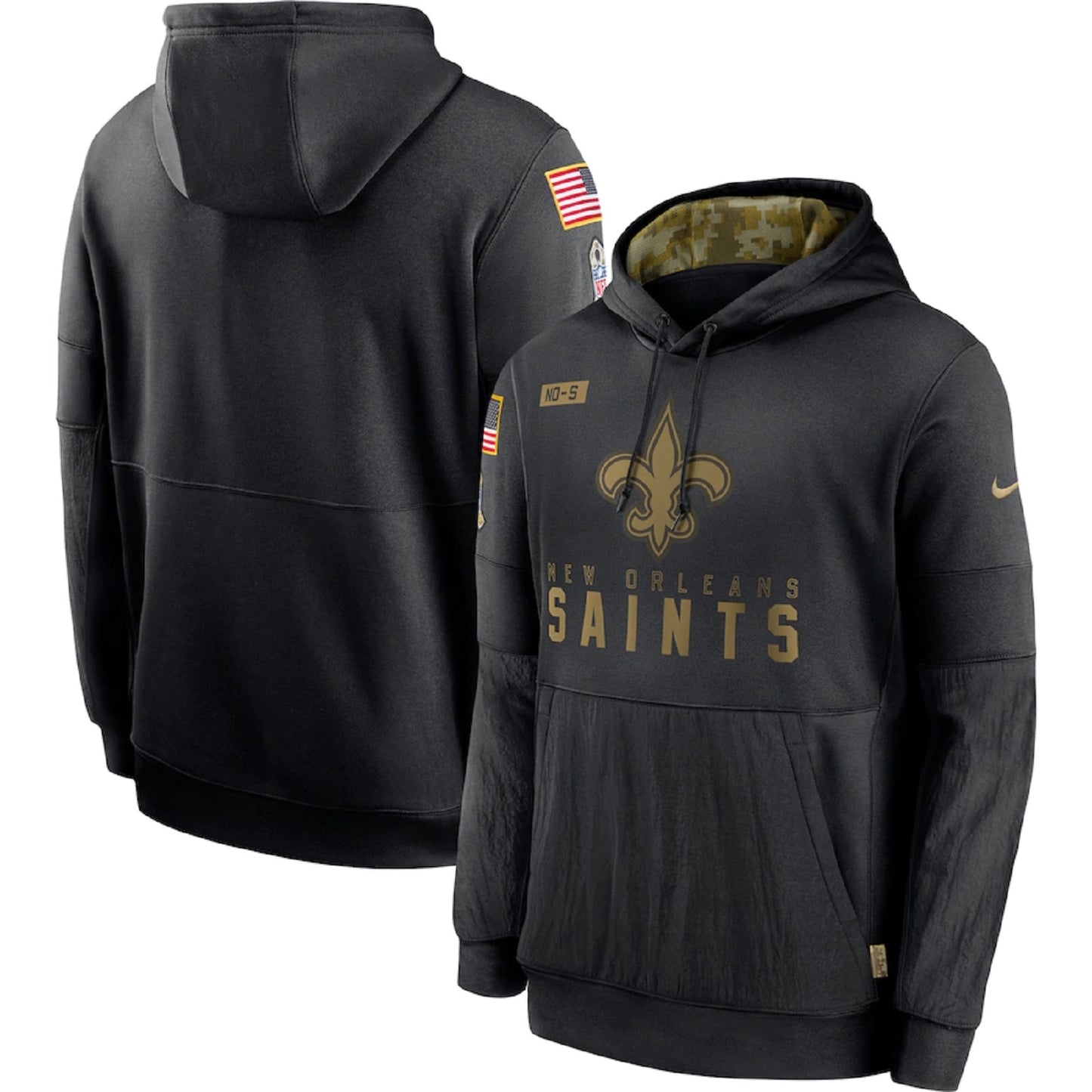 New Orleans Saints Nike Salute to Service Sideline Performance Hoodie- Black