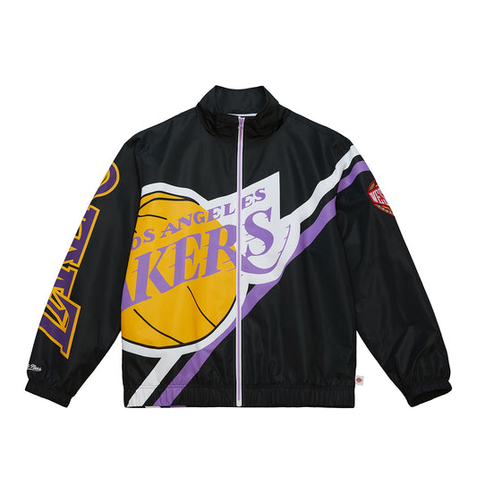 Los Angeles Lakers Mitchell & Ness Exploded Logo Warm Up Full Zip Jacket - Black
