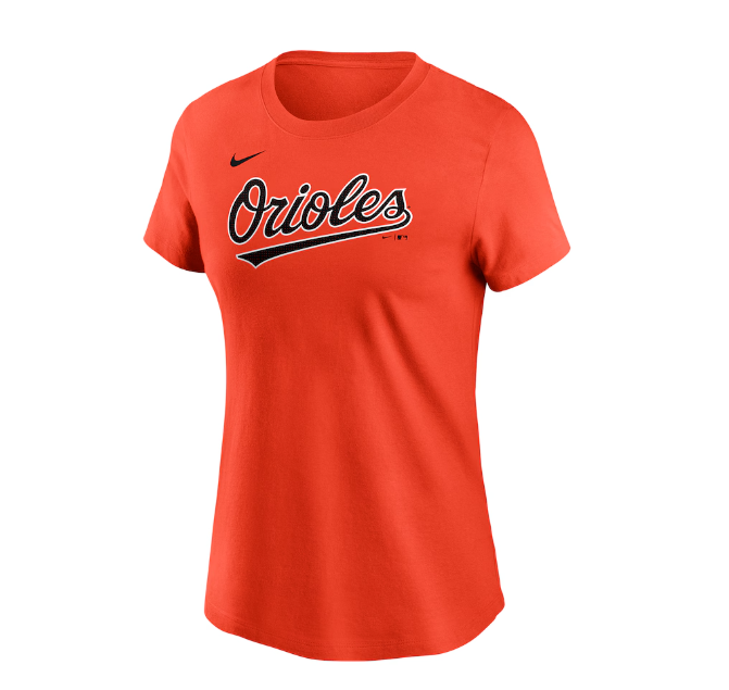 Baltimore Orioles Nike Women's Wordmark T-Shirts- Orange